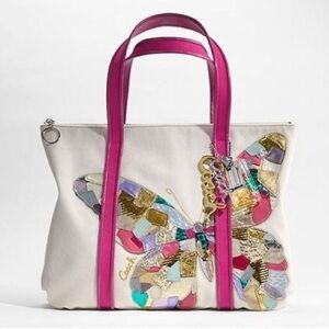 Coach EUC Y2K Poppy Butterfly Glam Sequin Patchwork Tote